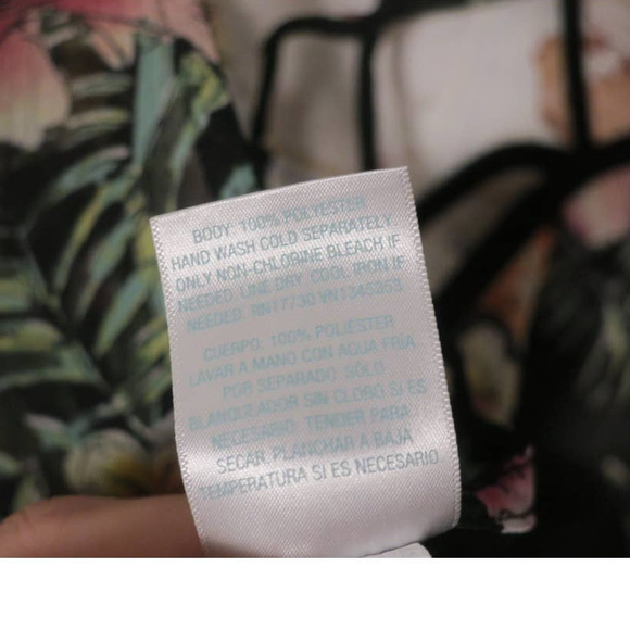 Kona Sol Tropical Print Sheer Lattice Back Tassel Hem Detail Kaftan Cover Up - Picture 6 of 9